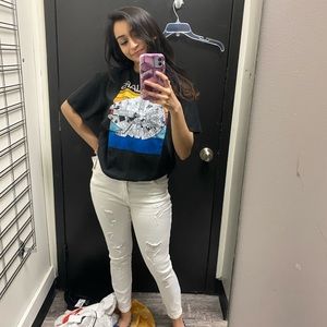 White Distressed Skinny Jeans